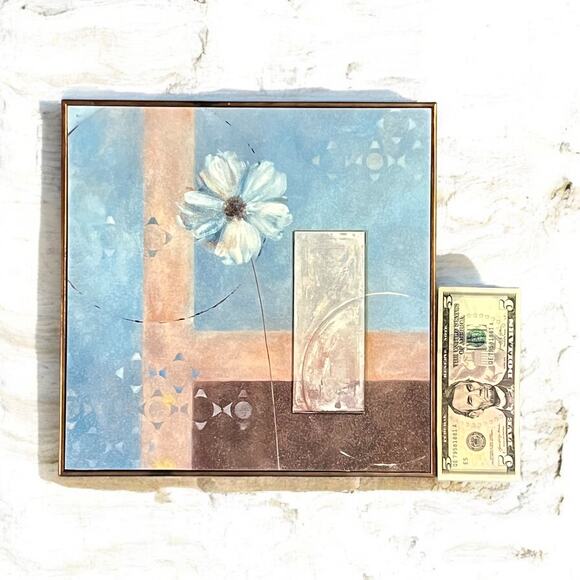 Flower Art Print-Framed on Board-11x11''-Wall-Floral-Daisy-Contemporary-Modern - Picture 4 of 6